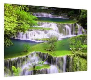 Obraz - Wodospady Huay Mae Khamin, Kanchanaburi, Tajlandia (70x50 cm)