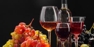 Obraz włoskie wino i winogrona