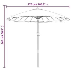 Parasol ogrodowy na słupku aluminiowym, 270 cm, taupe