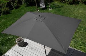Parasol Florida, parasol ogrodowy, 2x3m poliester/drewno 6kg ~ antracyt