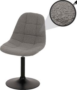 Krzesło do jadalni HWC-A60, krzesło kuchenne obrotowe, stal tkanina/tkanina bouclé (450g/m²) ~ szary