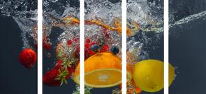 5-częściowy obraz owoce w wodzie