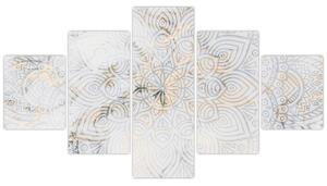 Obraz białej mandali (125x70 cm)