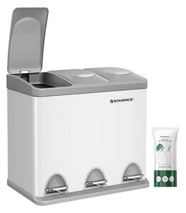 Kosz do segregacji odpadów SORT, 24l (3x8l), szara/biała SongmicsHome