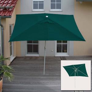 Parasol N23, parasol ogrodowy, prostokątny odchylany 2x3m, poliester/aluminium 4,5kg ochrona UV 50+ ~ zielony