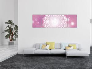 Obraz mandali na różowym tle (170x50 cm)