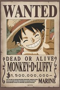 Plakat, Obraz One Piece - Wanted Luffy, (61 x 91.5 cm)