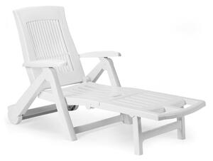 Leżak ogrodowy ZIRCONE, 72×195×101 cm, biały I.P.A.E-Progarden