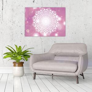 Obraz mandali na różowym tle (70x50 cm)