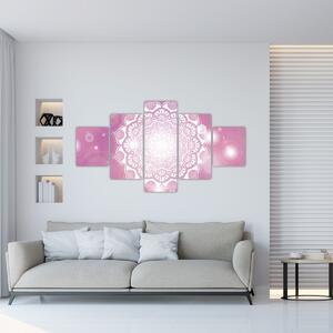 Obraz mandali na różowym tle (125x70 cm)