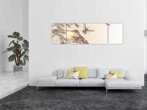 Obraz - Kolibry (170x50 cm)