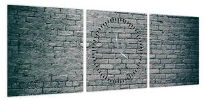 Obraz ściany z cegły (z zegarem) (90x30 cm)