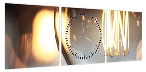 Obraz świecącej żarówki (z zegarem) (90x30 cm)