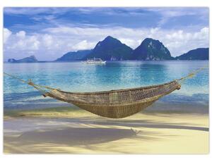 Obraz - Obraz hamaka na plaży 2 (70x50 cm)
