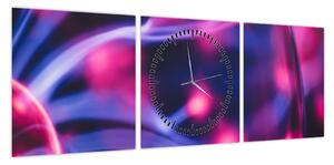 Abstrakcyjny fioletowy obraz (z zegarem) (90x30 cm)