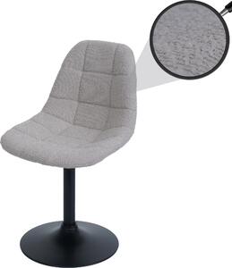 Krzesło do jadalni HWC-A60, krzesło kuchenne obrotowe, stal tkanina/tkanina bouclé (450g/m²) ~ taupe