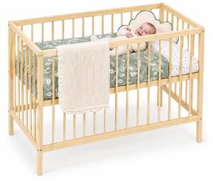 Sosnowe drewniane łóżeczko niemowlęce z materacem 60x120 A7-E23
