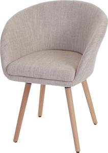 Krzesło do jadalni Malmö T633, krzesło kuchenne, design retro 50s ~ tekstylny, kremowy/szary