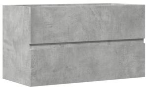 Szafka pod umywalkę, szarość betonu, 90x38,5x45 cm, płyta