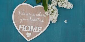 Obraz serce z cytatem - Home is where your heart is