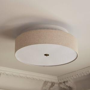 Globen Lighting – lampa sufitowa Noah, średnica 65 cm, beżowy możliwość ściemniania, kremowy / amber, salon / jadalnia, tkanina / materiał / jedwab, skandynawski