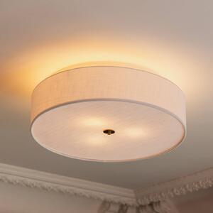 Globen Lighting – lampa sufitowa Noah, średnica 65 cm, biała możliwość ściemniania, biały / opal, salon / jadalnia, tkanina / materiał / jedwab, skandynawski
