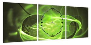 Nowoczesny abstrakcyjny obraz (z zegarem) (90x30 cm)