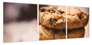 Obraz plików cookie (z zegarem) (90x30 cm)