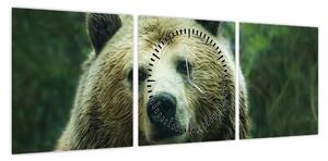 Obraz niedźwiedzia (z zegarem) (90x30 cm)