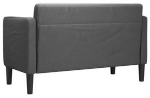 Sofa dwuosobowa ciemnoszara 109 cm tkanina sztruksowa