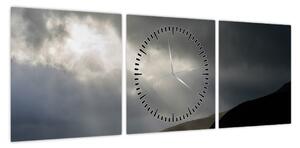 Obraz zbliżającej się burzy (z zegarem) (90x30 cm)