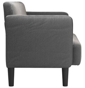 Sofa dwuosobowa ciemnoszara 109 cm tkanina sztruksowa