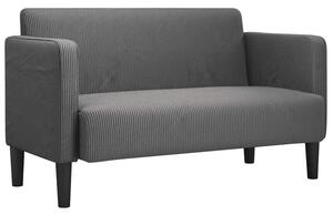 Sofa dwuosobowa ciemnoszara 109 cm tkanina sztruksowa