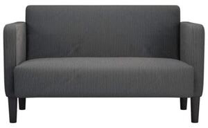Sofa dwuosobowa ciemnoszara 109 cm tkanina sztruksowa