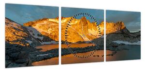Obraz krajobrazu wysokogórskiego (z zegarem) (90x30 cm)