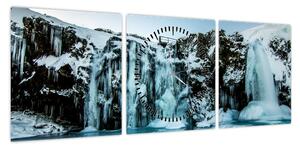 Obraz lodowców (z zegarem) (90x30 cm)