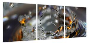 Obraz bransoletki z kropel wody (z zegarem) (90x30 cm)