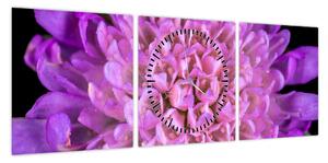 Szczegółowy obraz kwiatu (z zegarem) (90x30 cm)