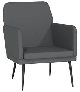 Fotel, szary, 61x78x80 cm, obity sztucznÄ skÃ³rÄ