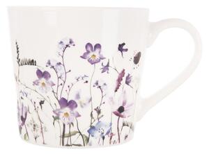 Biało-fioletowy porcelanowy kubek 430 ml Louka – Orion