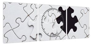 Obraz puzzli (z zegarem) (90x30 cm)