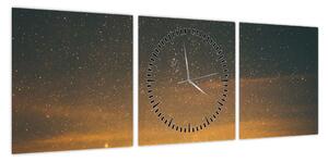 Obraz gwiaździstego nieba (z zegarem) (90x30 cm)
