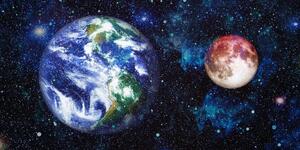 Obraz planeta Ziemia i czerwony księżyc