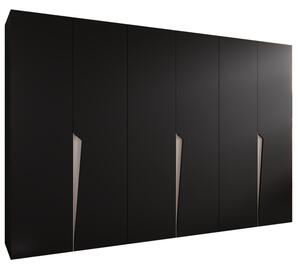 Szafa uchylna otwierana Piano 1 300 (3x100) wys. 202 cm czarny + u. kaszmir