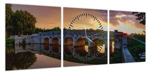 Obraz mostu (z zegarem) (90x30 cm)