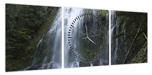 Obraz wodospadu (z zegarem) (90x30 cm)