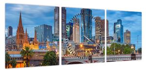 Obraz miasta Melbourne (z zegarem) (90x30 cm)