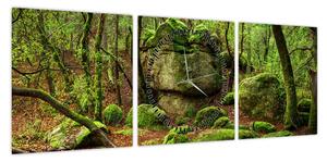 Obraz magicznego lasu (z zegarem) (90x30 cm)