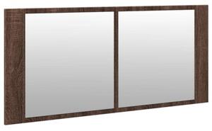 Szafka łazienkowa z lustrem i LED, brązowy dąb, 100x12x45 cm