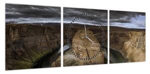 Obraz kanionu (z zegarem) (90x30 cm)